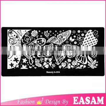 New arrival butterfly design 6*12 big nail art stamper plate design