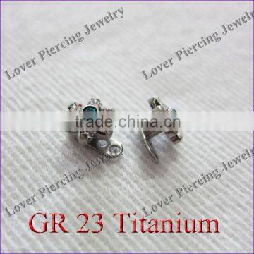 Flower Design Gr23 Titanium Unique Dermal Anchor Piercing [DA-095]