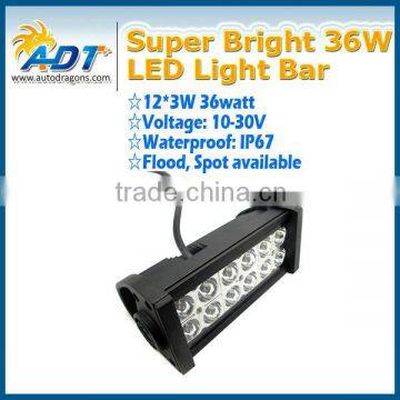 36w 10-30v waterproof IP67 super bright led light bar with flood spot available