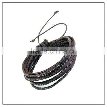 2014 latest design cheap multilayer leather bracelet