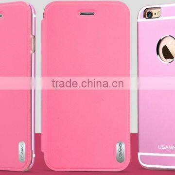 USAMS PC+TPU+Metal Flip Case for Iphone 6/6plus