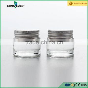 10ml small cream glass jar with aluminum screw cap