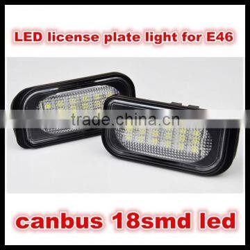 Car Lamp Bulbs white Car Rear Lamps LED License Plate Lights FOR BMW E46 Canbus 18smd