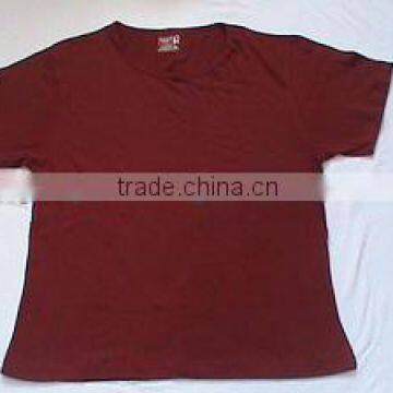 DARK BROWN ROUND NECK FANCY TEE FOR LADY