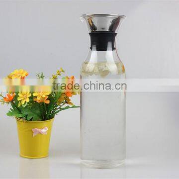 China Factory Price New Arrival Decorative High Borosilicate Clear Hand Made Glass Drinking Tea Pitcher With Stainless Steel Lid