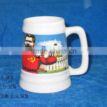 decal ceramic beer mug ,cheap beer ceramic mug