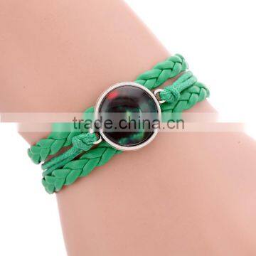 2016 Marilyn Monroe Picture Charm Bronze Color Infinity Cute Charm Leather Glass Cabochon Bracelet photo-3