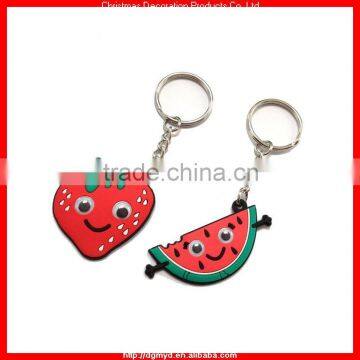 cute rubber key chain with plastic real eyes ( KMS-1853 )