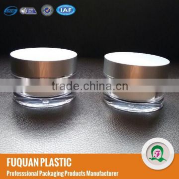 Silver cap plastic container for cosmetic cream