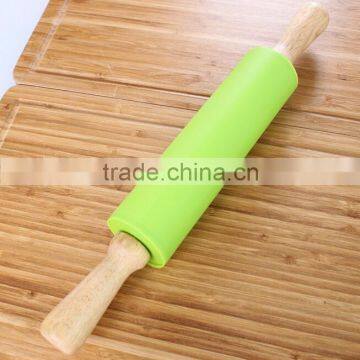 38cm Plastic Rolling Pin with Wooden Handle