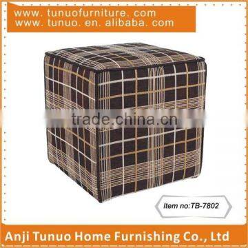 Cube stool&ottoman,Grid pattern fabric,For kids sitting,TB-7802