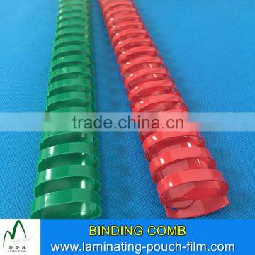 Colorful 19 21 Rings Plastic Comb Binding Spines Menu Book Binding Used PVC Binding Comb Manufacturer