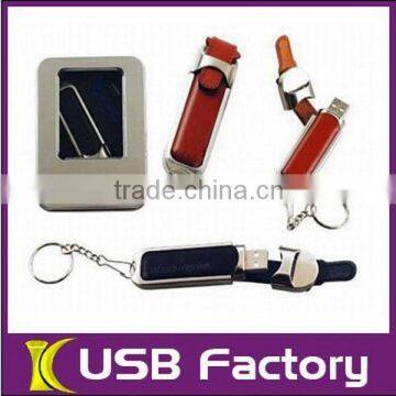 Promotion useful usb gift leather