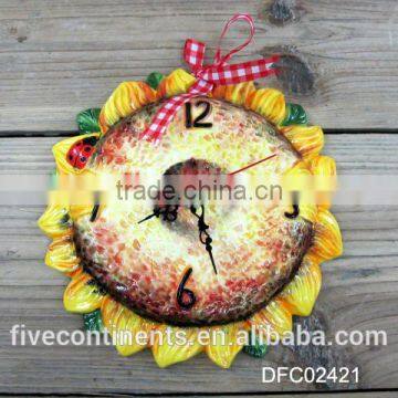 Cute Ceramic Emboss Clock Decorative Hang Wall Clock photo-3