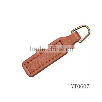 Custom genuine leather zipper pull, pu zipper pull tab