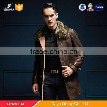 High-end men business winter coat custom made tailor made overcoats varsity leather woolen jacket