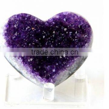 nature heart shape pyramid amethyst cluster