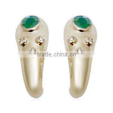 emerald daily wear earrings, Emerald Earrings, Emerald gold earrings