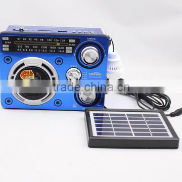 Solar powered am fm portable radio with mp3 player and speaker