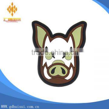 High quality cheapest customized animal head shape rubber adhesive patch