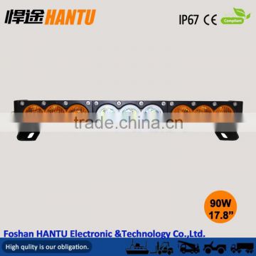 Single row 90W led light bar for SUV/amber white rally car light/waterproof shockproof high power /Model:HT-2490