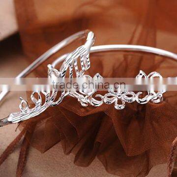 Silver lover Bangle Bracelet Couple 925 Sterling Silver Litter Flowers Bangle Jewelry B0805