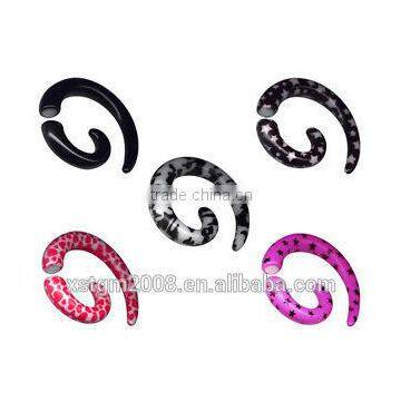 Wholesale Factory UV Acrylic Earring Ear Expander Stretcher Gauge Spiral Taper Fake Cheater Plugs