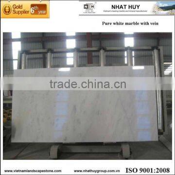 Pure white marble slab with vein