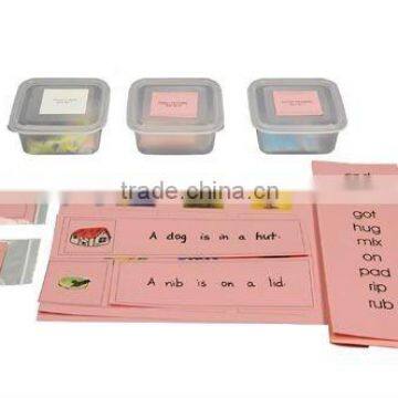 Montessori Toys for Kids Educational of Pink Scheme Reading Kit