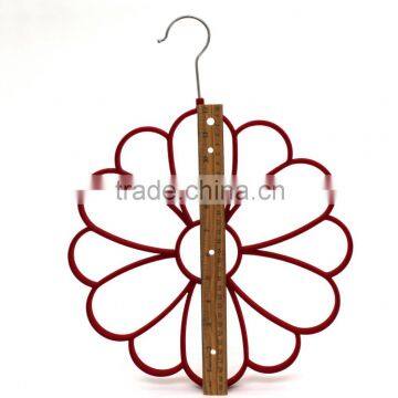 The HEAD Red Flower Flocked Scarf Hanger 12ps Hooks, photo-3