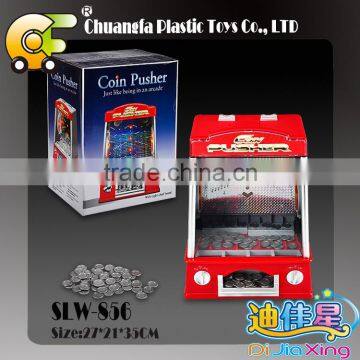 2016 Plastic Toys Kids Coin Operated Game Machine Coin Pusher Game