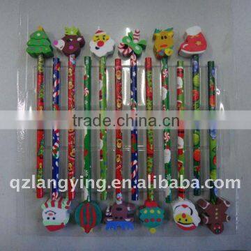 xmas pencil eraser set