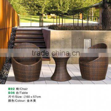 3pc Outdoor Stacking Rattan Wicker Patio Chair Set