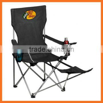 camping folding chair with footrest and cup holder