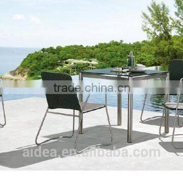 pool furniture outdoor dining set rattan stainless steel and rattan chair