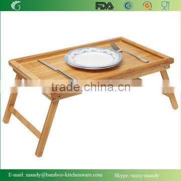 Luxurious Bamboo Bed Tray for Breakfast ,Bamboo Laptop Desk With Foldable Legs photo-3