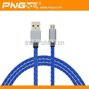 2015 best selling leather braided usb cable with wholesales price