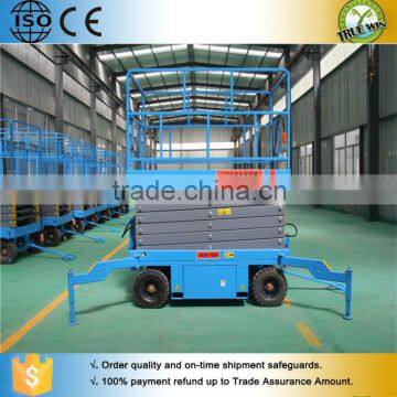 CE ISO self propelled hydraulic electric moving scissor lift ladder