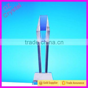 Custom Made Shape Blank Glass Trophy With Base For Souvenirs