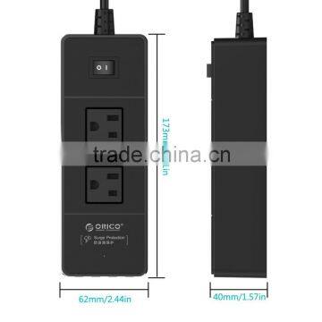 2015 Popular mini size US 2 outlet power strip with usb ports