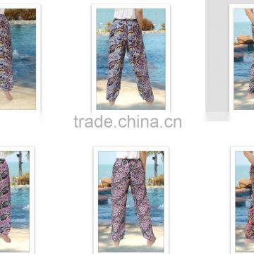 thai fisherman thai HIPPIE BOHO yoga paisley POLKA DOT FLORAL asian art unisex DRAWSTRING PANTS