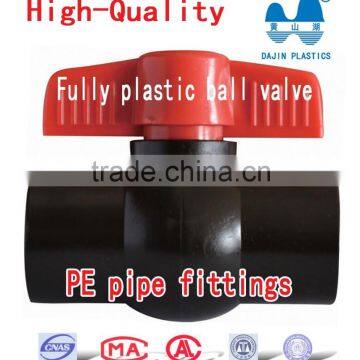 PE pipe fittings fully plastic HDPE ball valve