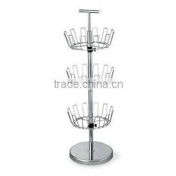 Round 3 Tier Revolving Shoe Racks-Chromed