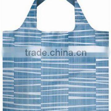 polyester waterproof shopping bag printed with watery waves of blue