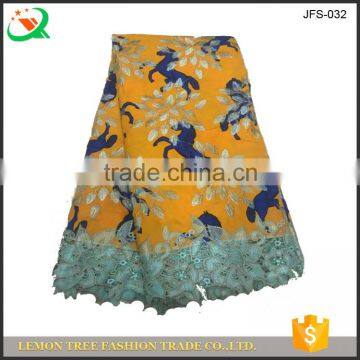 Hot sale african wax prints fabric embroidery lace fashion wax lace fabric