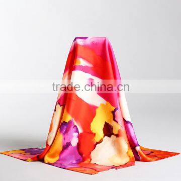 Digital Printing Silk Satin Long Shawl in Stock