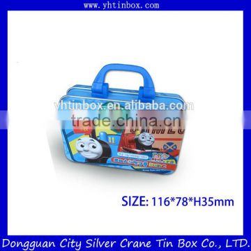 Mini lunch tin box with handle for children