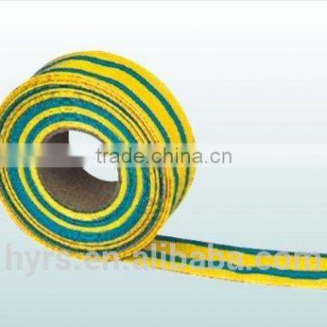 Flame retardant heat shrinkable yellow and green striped tube