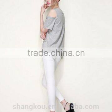 Off-shoulder t Shirt New Fashion Design Girls t Shirt Sexy Young Girls T-shirt OEM&ODM Factory Latest Design Fashion t Shirts