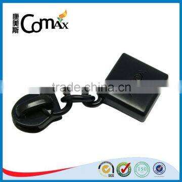 Black Leather Zipper Puller With Metal Slider photo-3